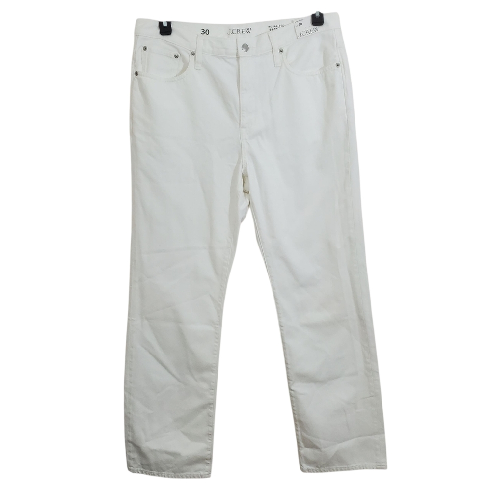 NWT J. Crew Jeans Mid-rise Straight 1984 Rigid Denim White Size 30